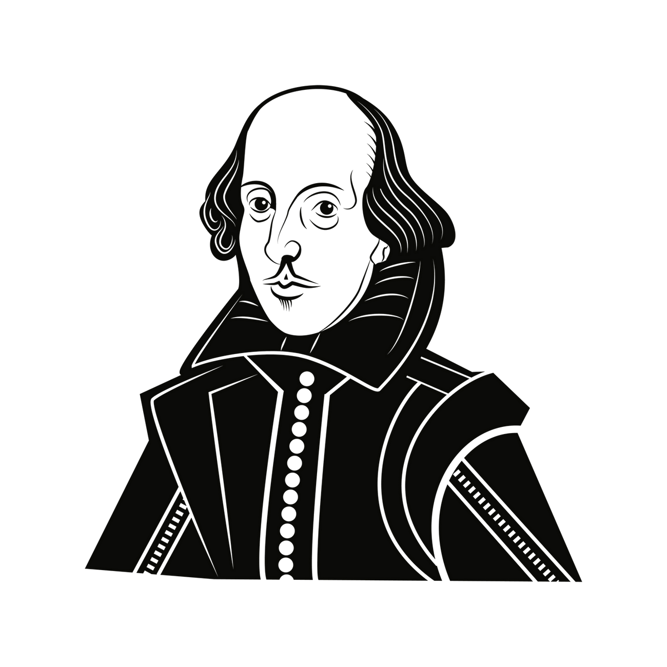 William Shakespeare png sticker, portrait