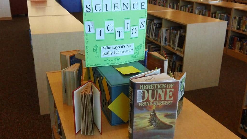 Science Fiction book display
